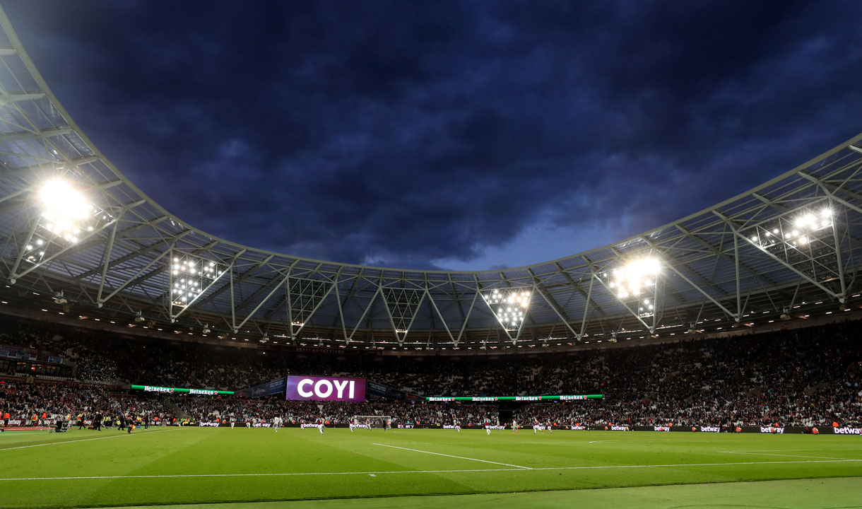 London Stadium at night