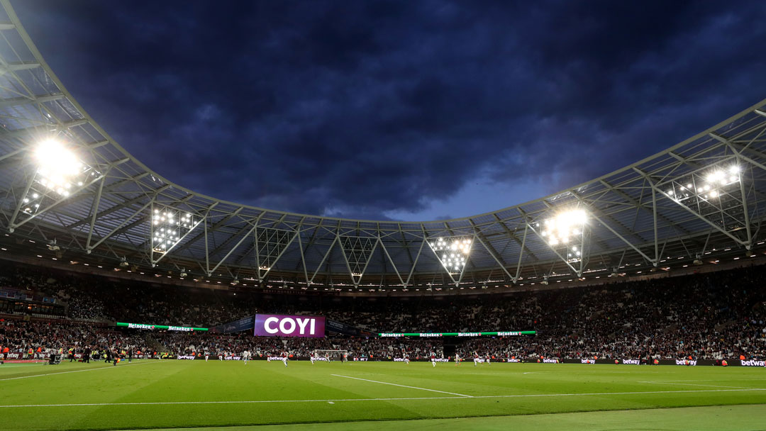 London Stadium under the floodlights