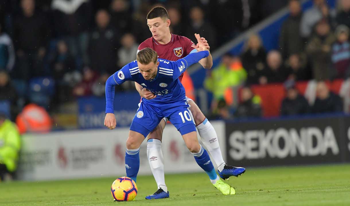 Declan Rice challenges James Maddison