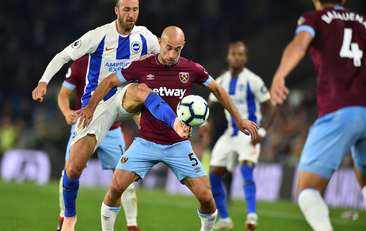 Pablo Zabaleta holds off Glenn Murray