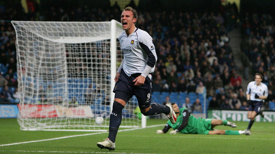 Dean Ashton celebrates scoring against Manchester City in the 2006 FA Cup quarter-finals