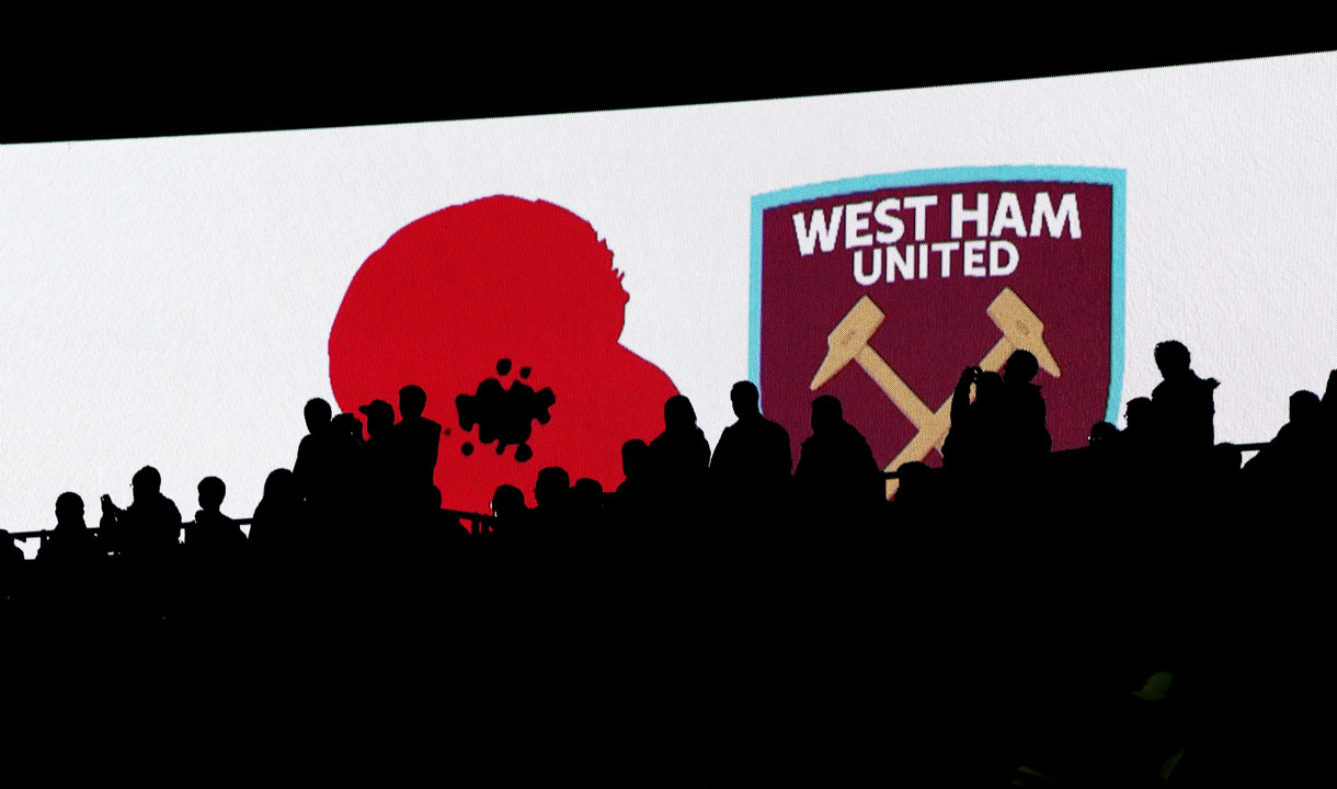 A poppy on the London Stadium big screen