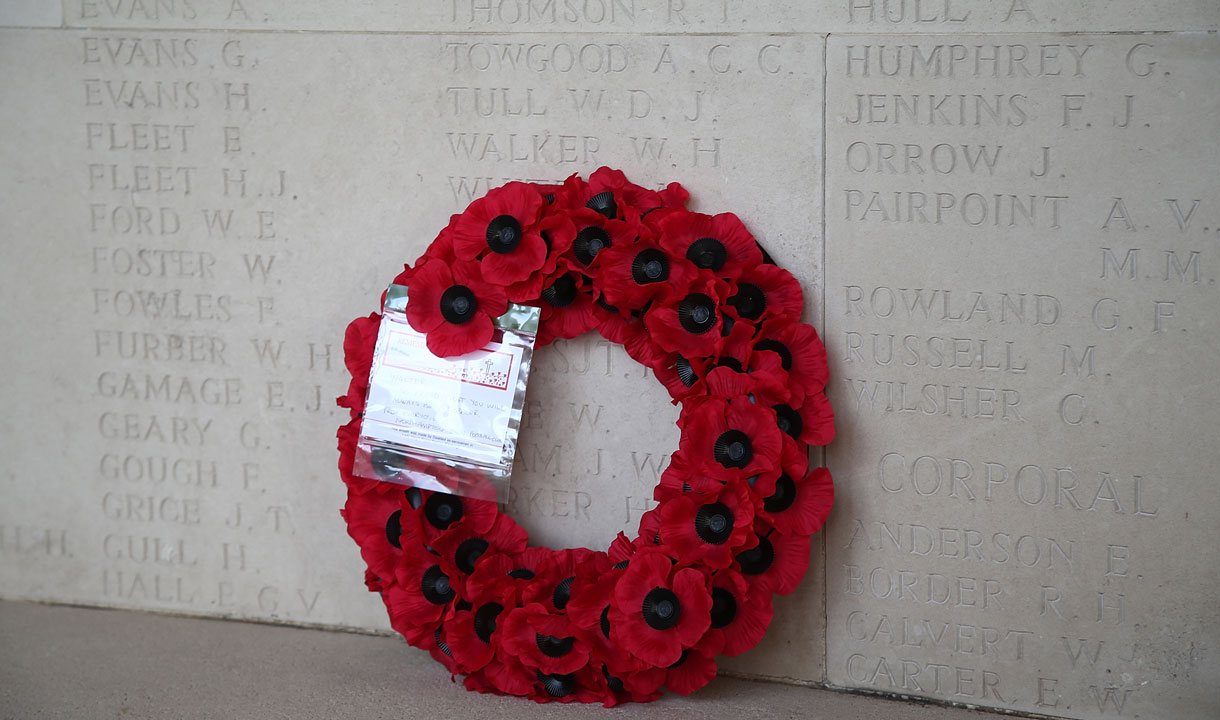 Walter Tull' name on a memorial
