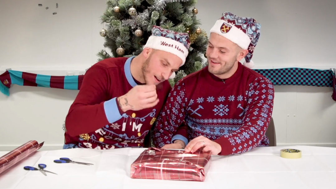 Arnautovic and Wilshere take on Wrapping Challenge