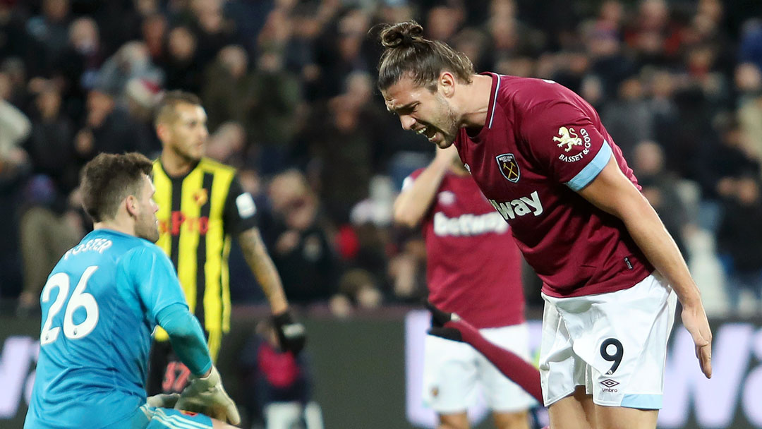 Andy Carroll shows his frustration