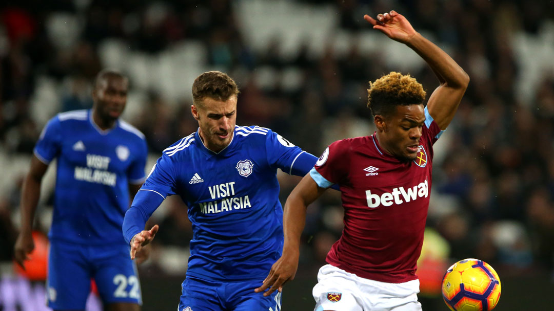 Grady Diangana in action against Cardiff City