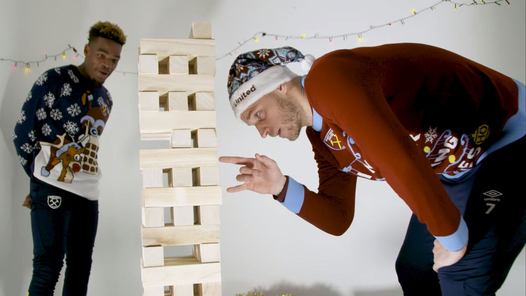 Festive Giant Jenga with Arnautovic, Wilshere, Diagana and Powell