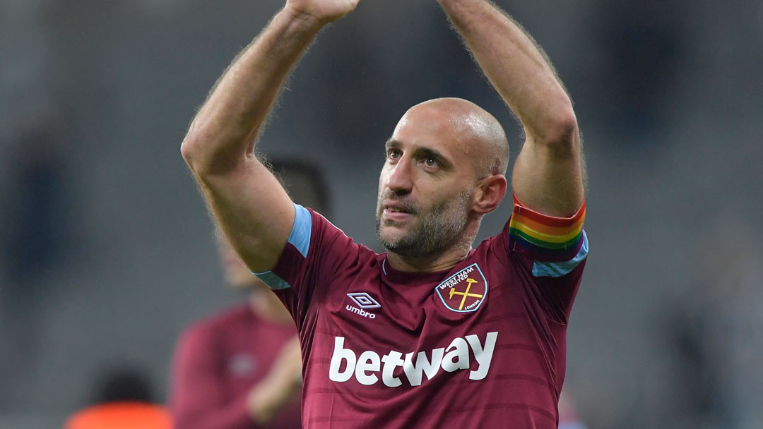 Pablo Zabaleta applauds the Claret and Blue Army at St James' Park