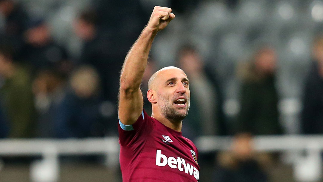 Pablo Zabaleta acknowledges the Claret and Blue Army