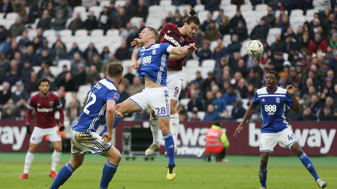 Andy Carroll scores against Birmingham City