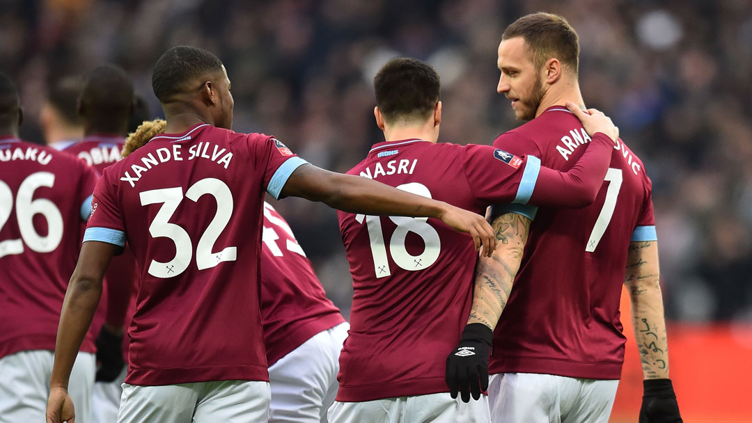 Marko Arnautovic celebrates his winning goal against Birmingham City