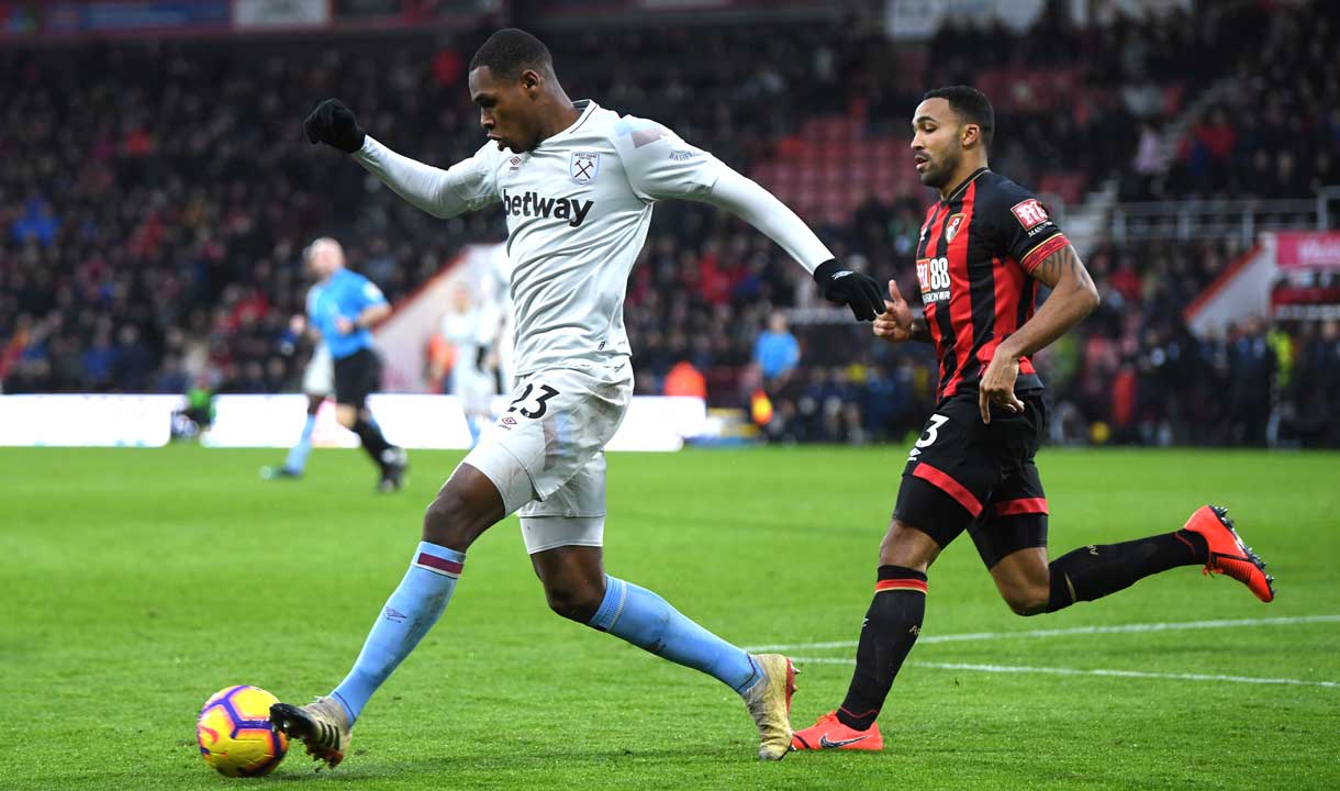 Issa Diop in action at Bournemouth