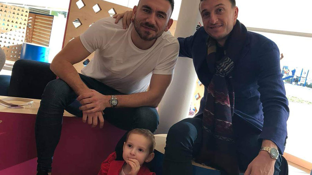 Robert Snodgrass and Mark Noble with Isla Caton