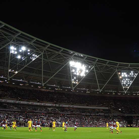 London Stadium under the floodlights