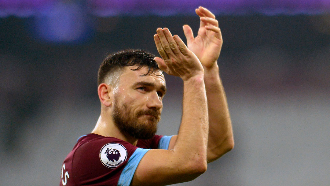 Robert Snodgrass applauds the Claret and Blue Army