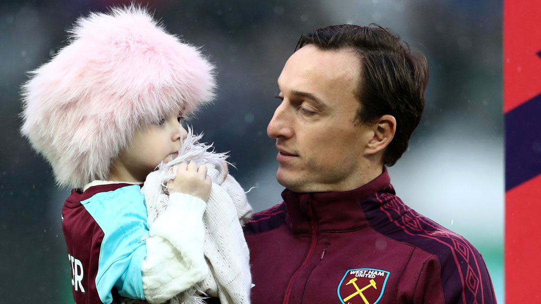 Isla Caton joined Mark Noble as a mascot in January 2018