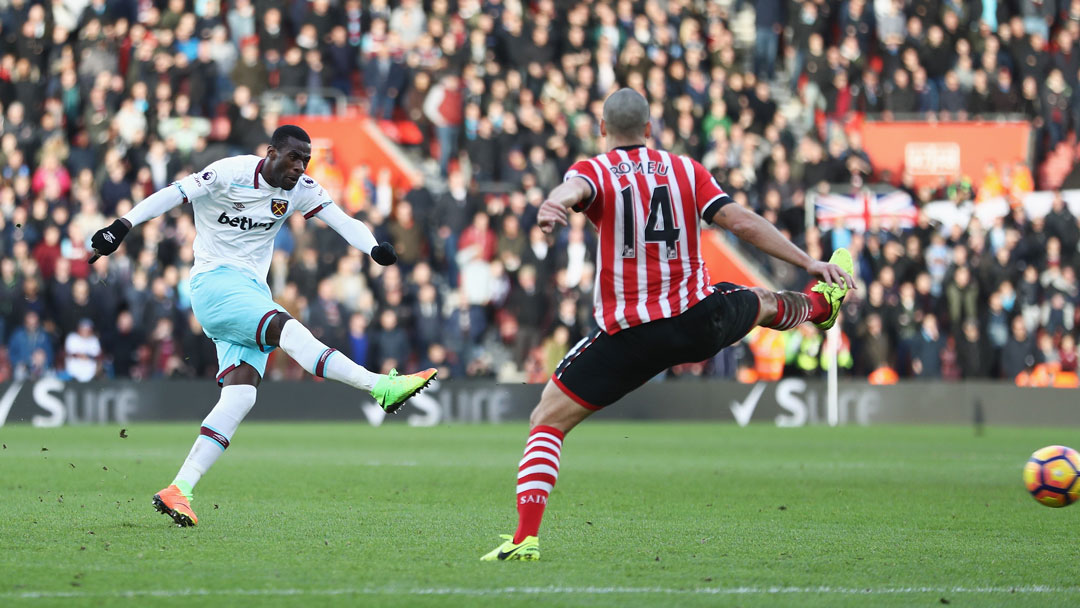 Pedro Obiang scores against Southampton