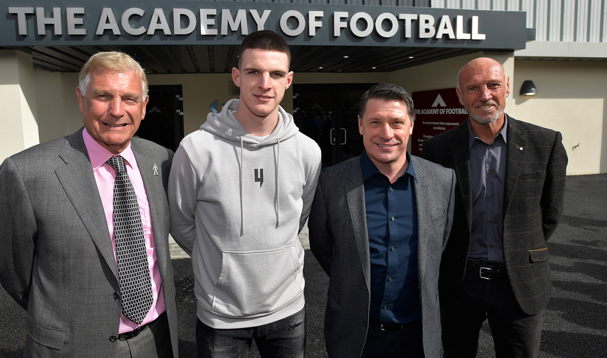 Alvin Martin with Tony Cottee and Declan Rice