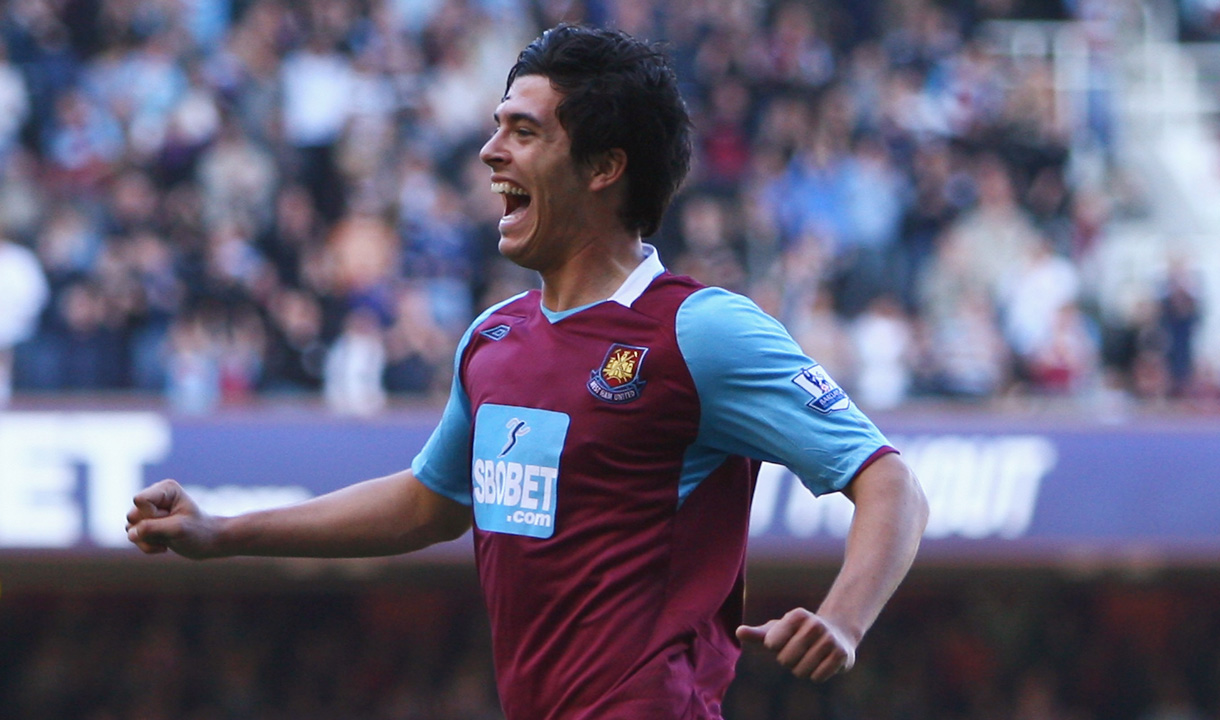 James Tomkins celebrates his goal against Sunderland