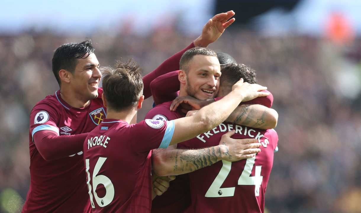 Marko Arnautovic celebrates his goal against Southampton