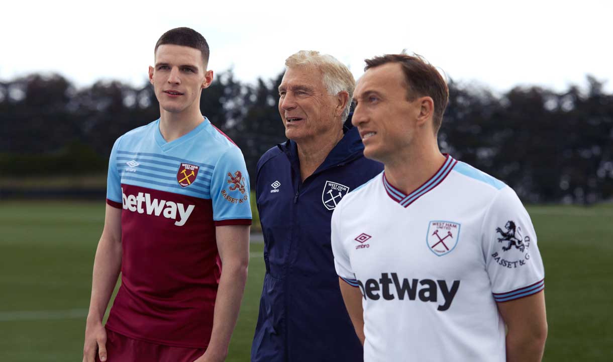 Sir Trevor Brooking with Declan Rice and Mark Noble