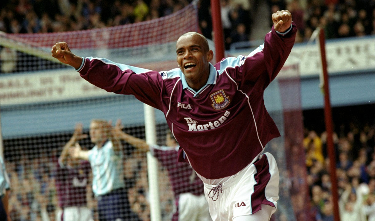 Trevor Sinclair celebrates scoring against Middlesbrough