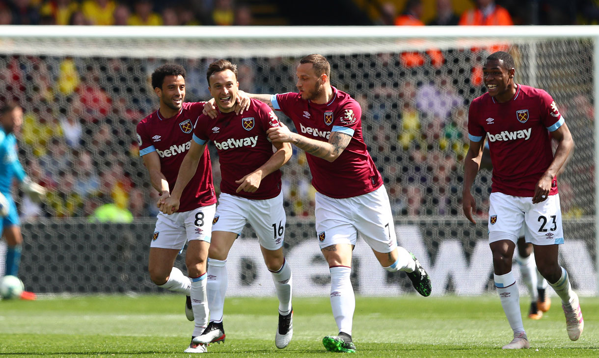 West Ham celebrate scoring at Watford