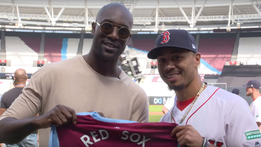 Carlton Cole with Boston Red Sox star Mookie Betts