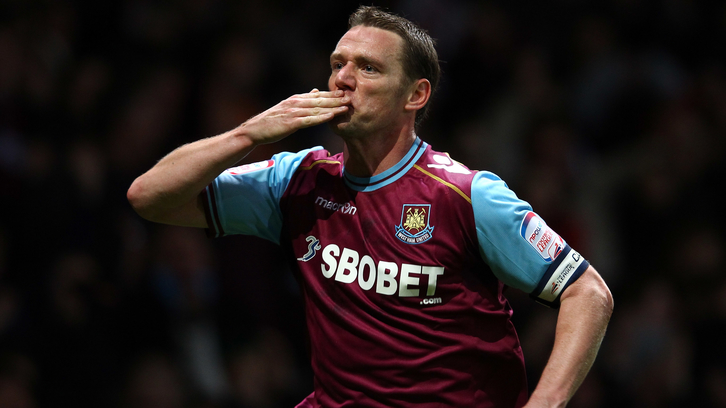 Kevin Nolan blows a kiss to the West Ham United fans