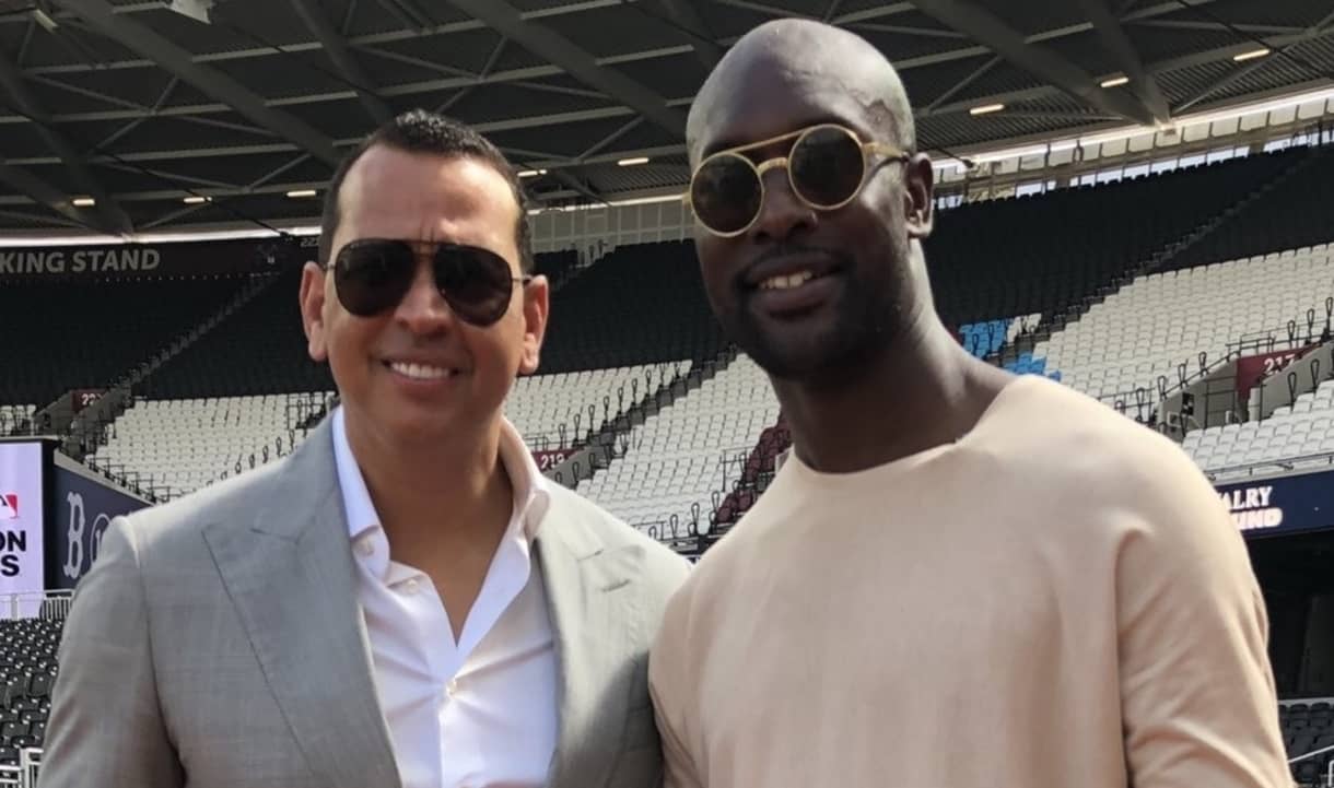 Alex Rodriguez with Carlton Cole