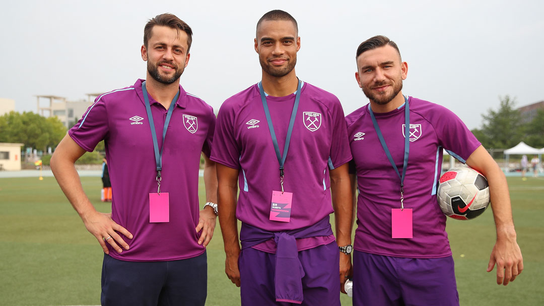 Lukasz Fabianski, Winston Reid and Robert Snodgrass at the Premier Skills Cup