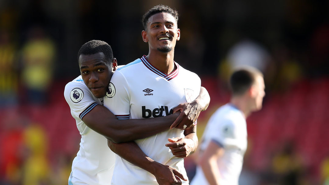 Haller and Diop celebrate