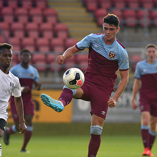 Joe Powell in action for West Ham United U23s