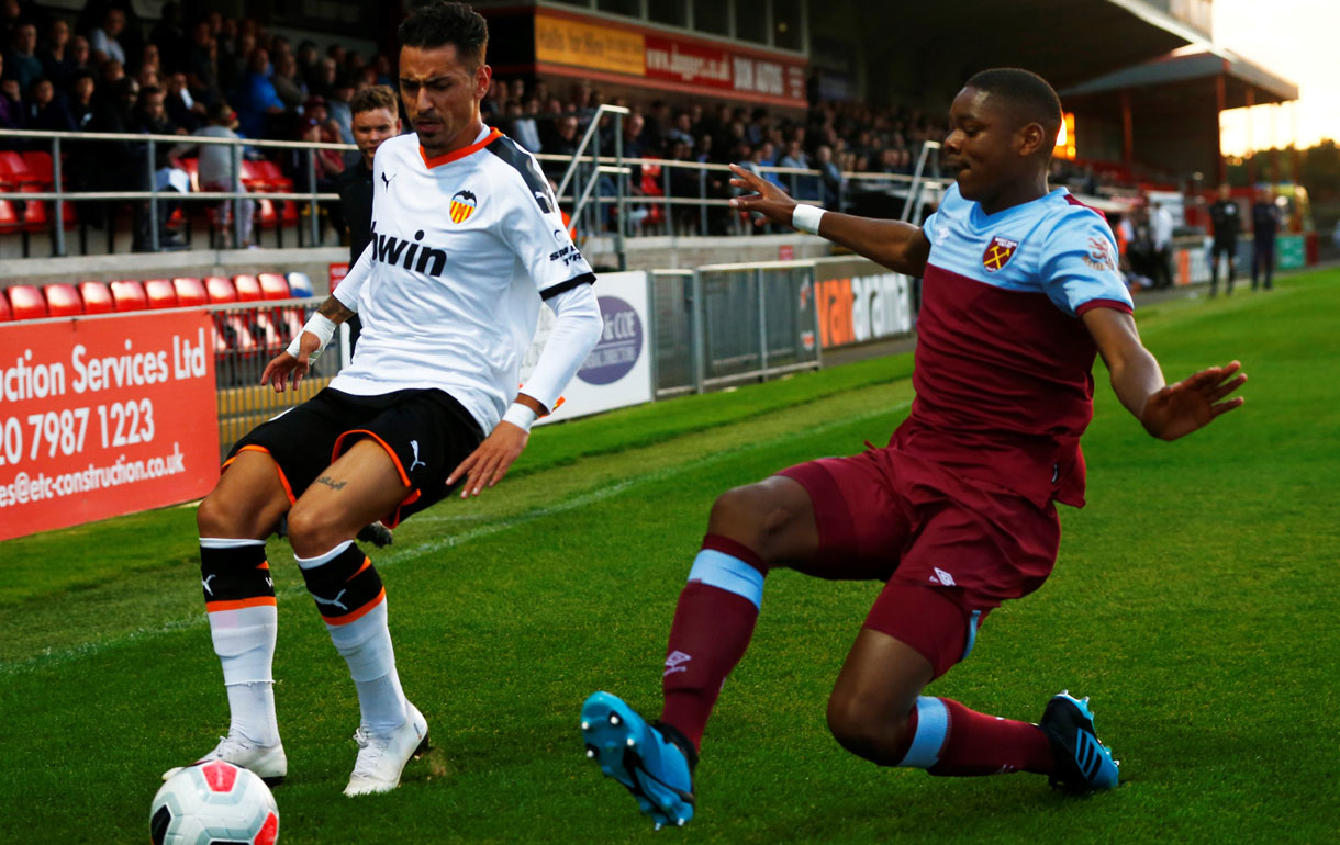 Jamal Baptiste in action against Valencia