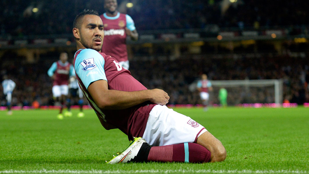 Dimitri Payet celebrates scoring against Newcastle