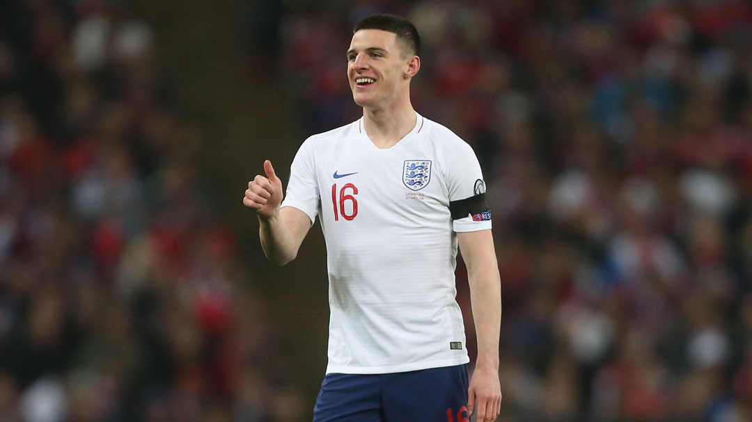 Declan Rice in action for England