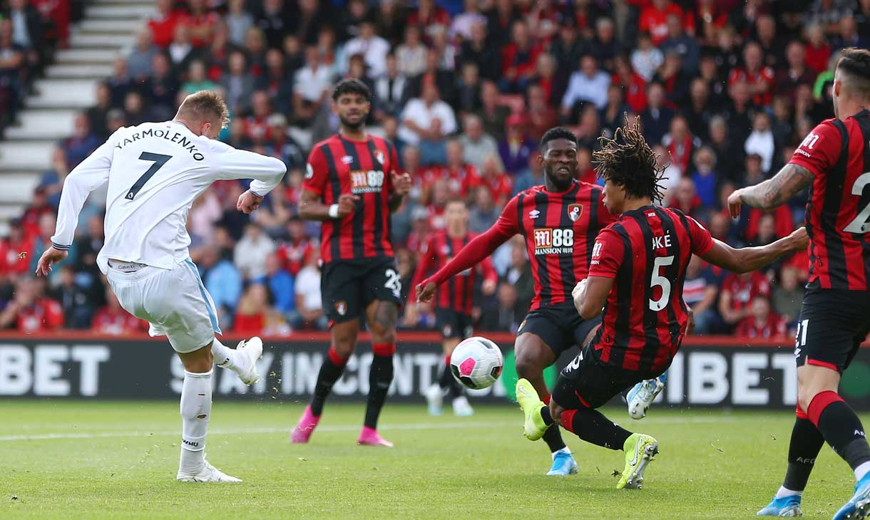 Andriy Yarmolenko scores at Bournemouth