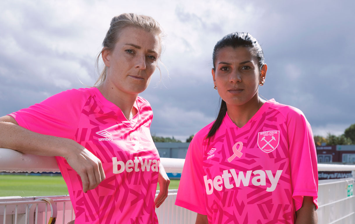 Kate Longhurst and Kenza Dali in the pink shirts