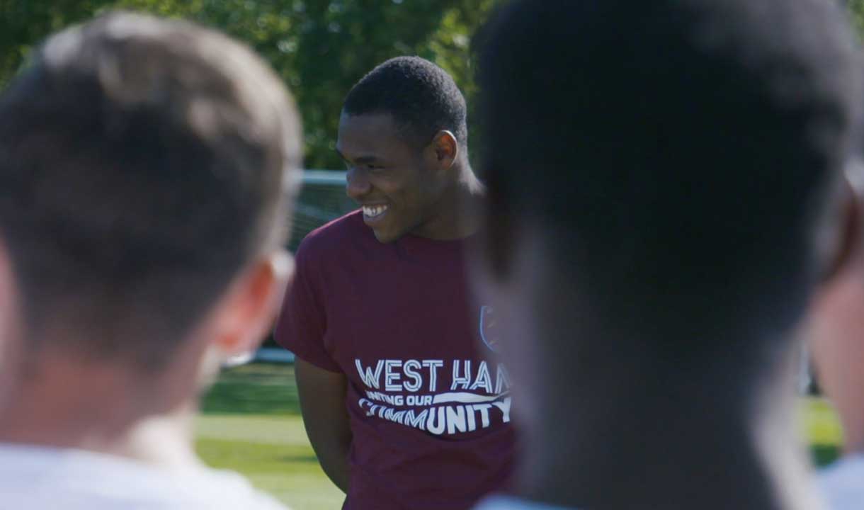 Issa Diop talks to Second Chance Academy students