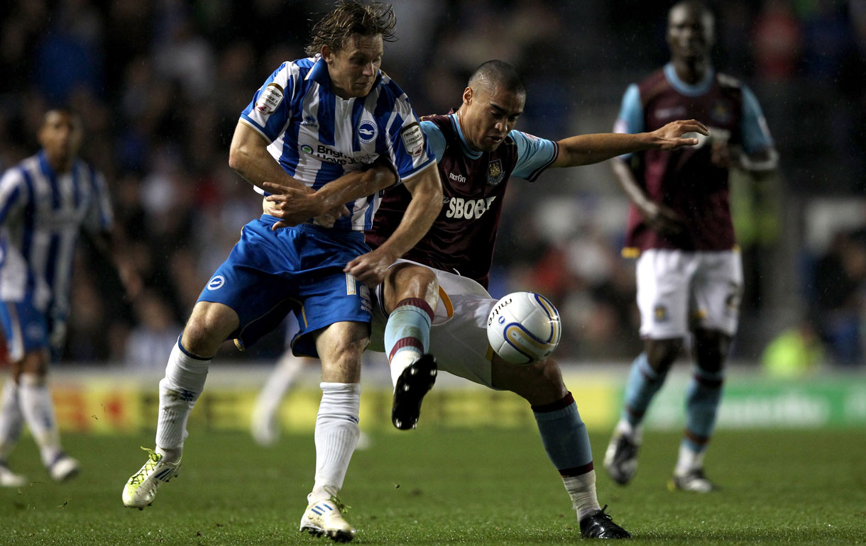 Winston Reid in action at Brighton in October 2011