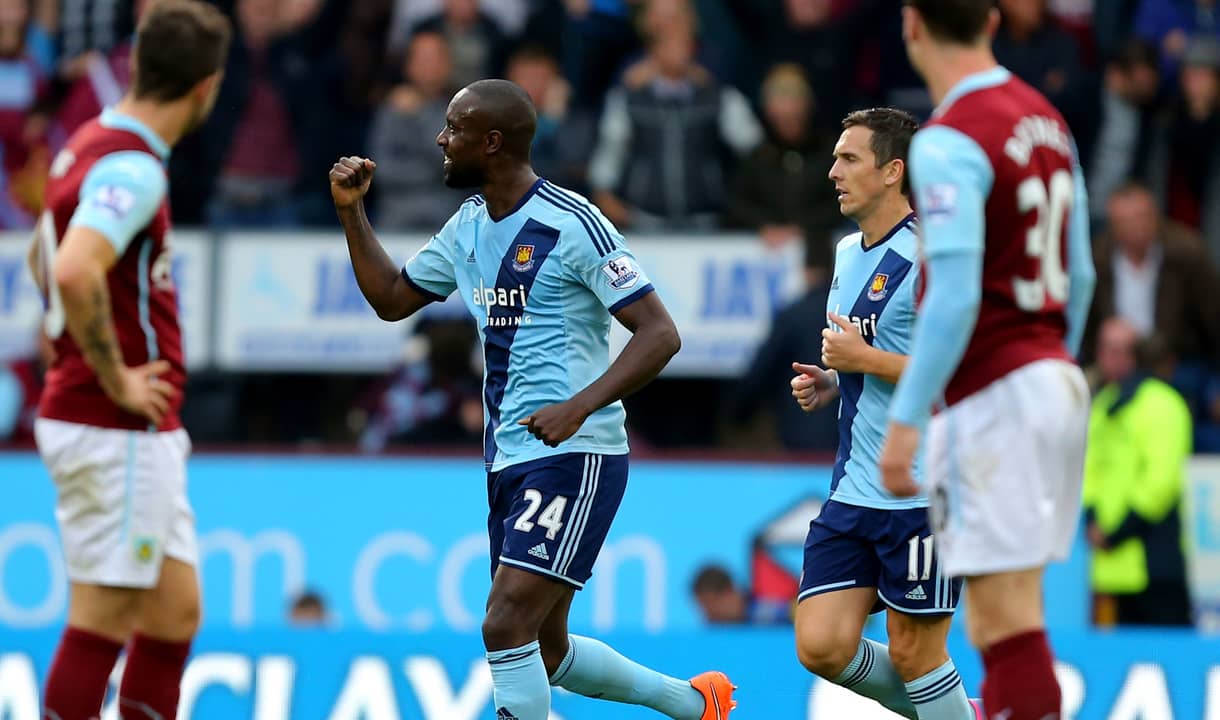 Carlton Cole celebrates his goal against Burnley