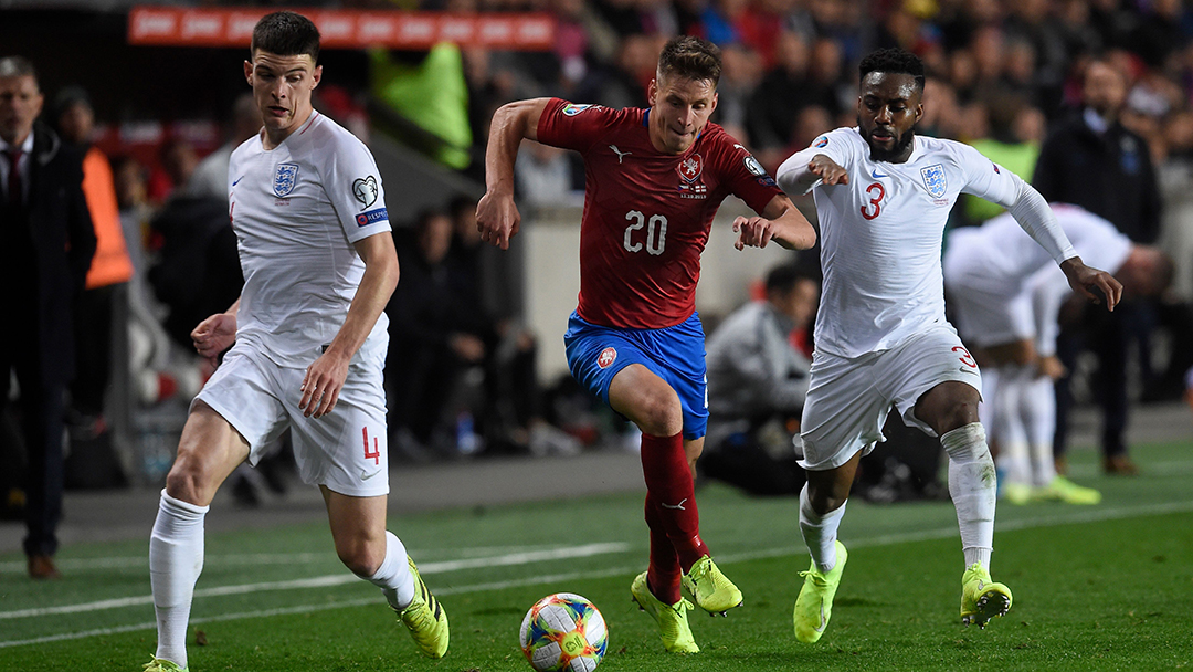 Declan Rice for England against Czech Republic