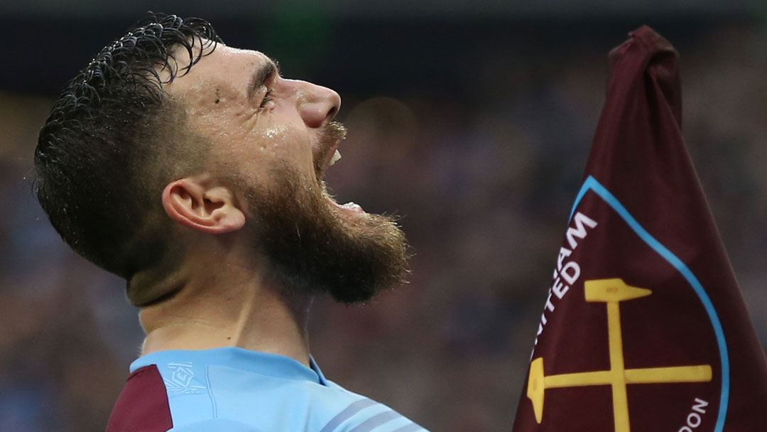 Robert Snodgrass celebrates scoring against Sheffield United