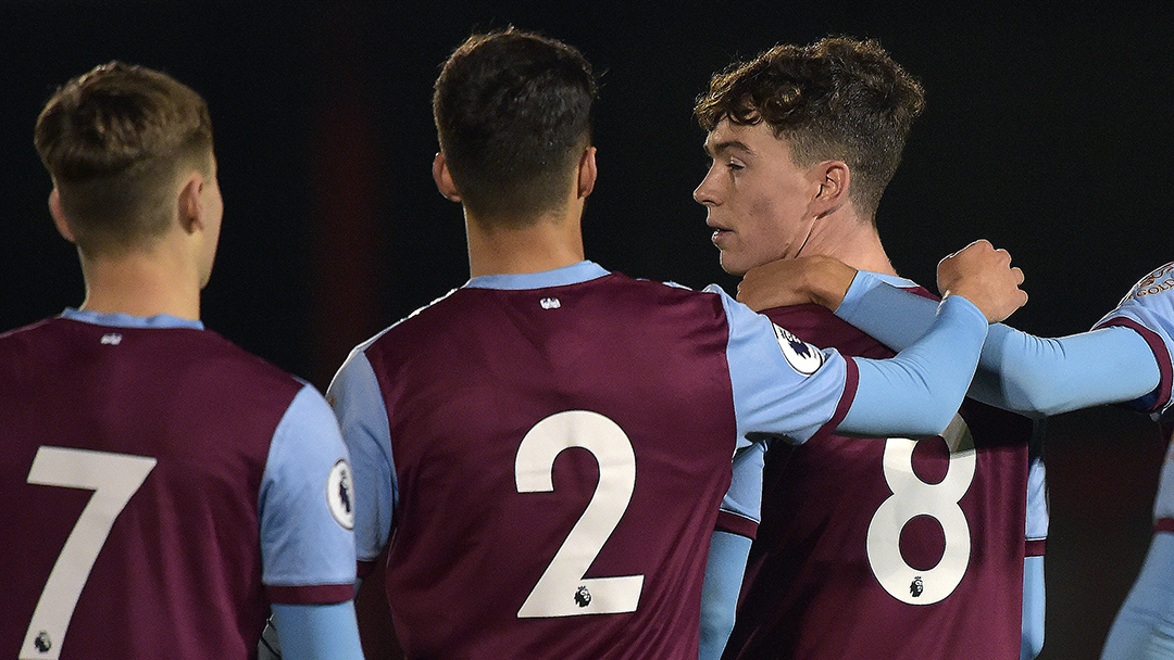 Alfie Lewis celebrates scoring for West Ham United U23s