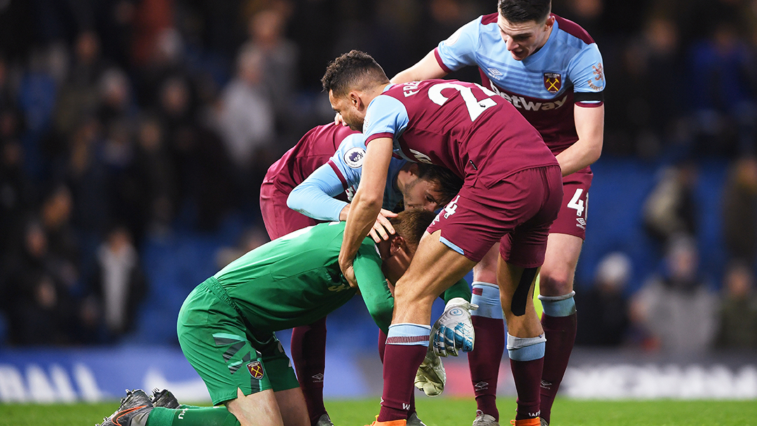 David Martin, Aaron Cresswell and fellow West Ham United players