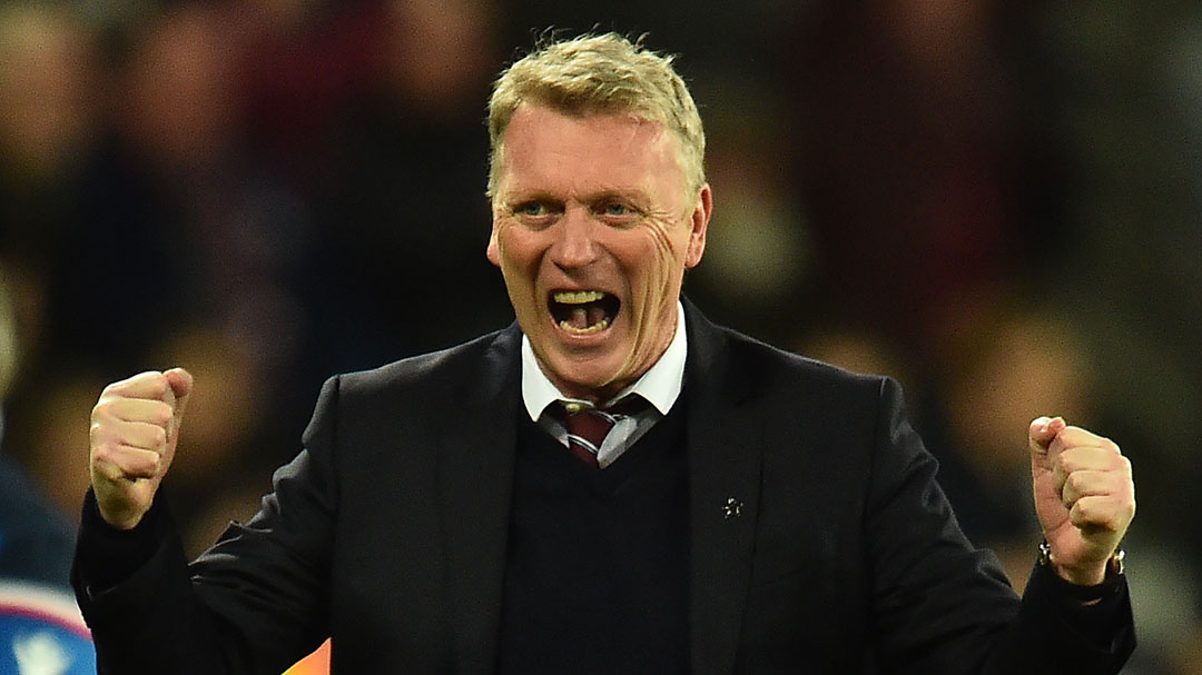 David Moyes celebrates a West Ham goal