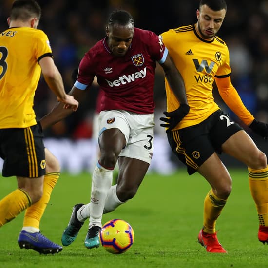 Michail Antonio in action against Wolves