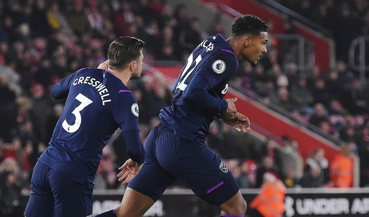 Sebastien Haller celebrates scoring against Southampton