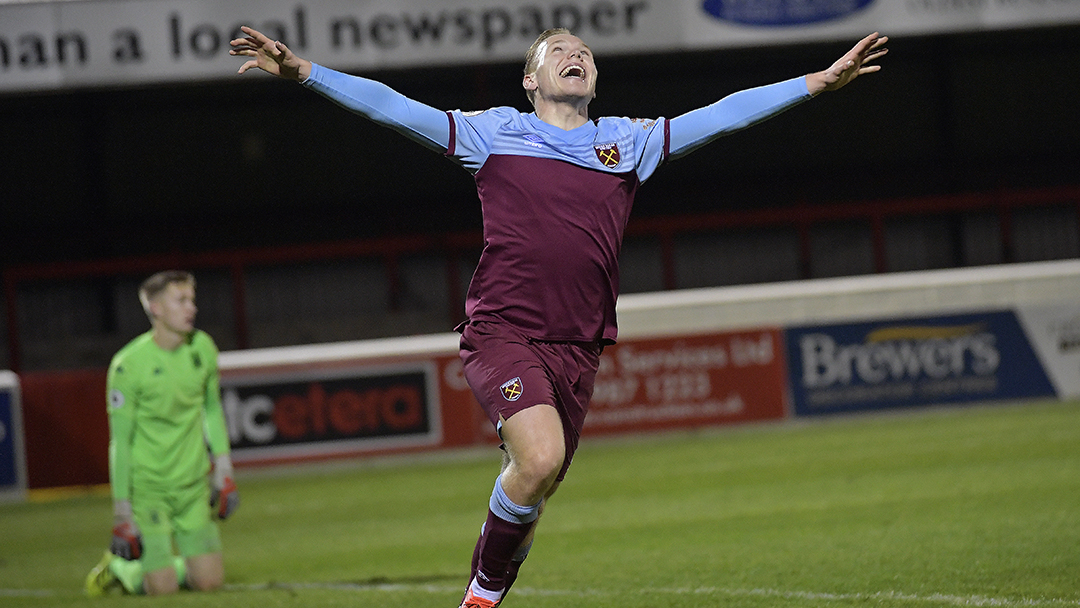 Anthony Scully celebrates scoring against Aston Villa U23s