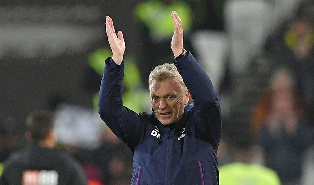 David Moyes celebrates the win over Bournemouth